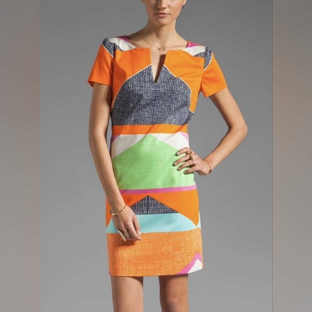 Trina Turk Size 10 Lincoln Road Museum Geometric Print Sheath Dress  Modern